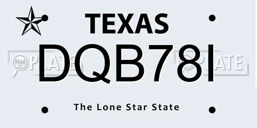 DQB78I Texas License Plate