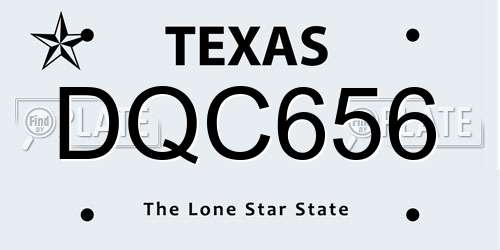 DQC656 Texas License Plate