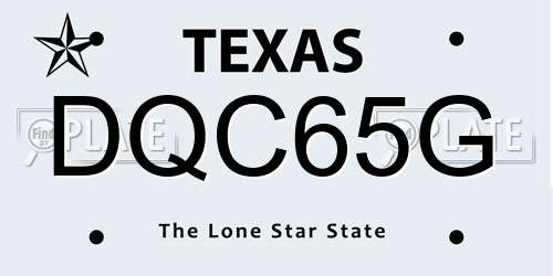 DQC65G Texas License Plate