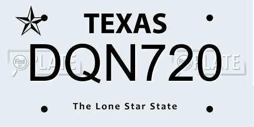 DQN720 Texas License Plate
