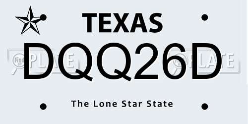 DQQ26D Texas License Plate