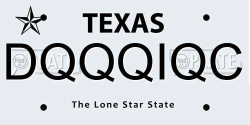 DQQQIQC Texas License Plate