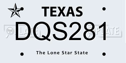 DQS281 Texas License Plate