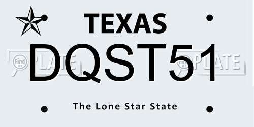 DQST51 Texas License Plate