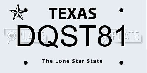 DQST81 Texas License Plate