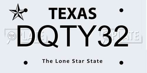 DQTY32 Texas License Plate