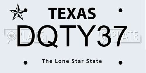 DQTY37 Texas License Plate