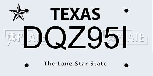 DQZ95I Texas License Plate