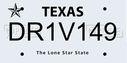 DR1V149 Texas License Plate