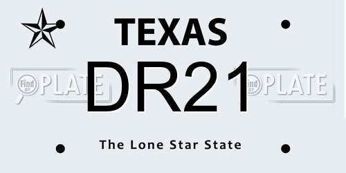DR21 Texas License Plate