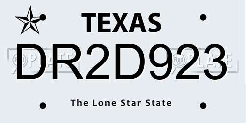 DR2D923 Texas License Plate