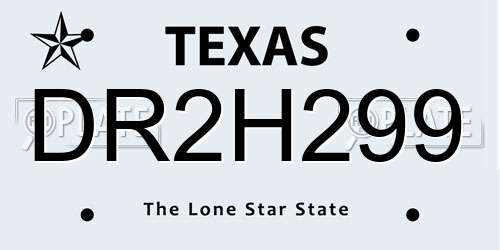 DR2H299 Texas License Plate