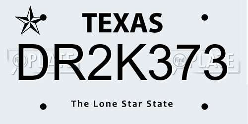 DR2K373 Texas License Plate