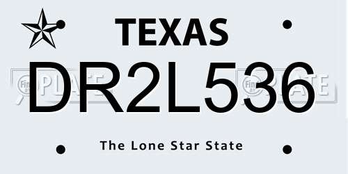 DR2L536 Texas License Plate
