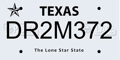 DR2M372 Texas License Plate