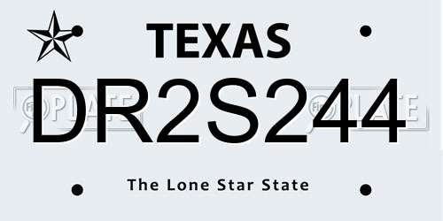 DR2S244 Texas License Plate