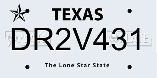 DR2V431 Texas License Plate