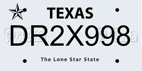 DR2X998 Texas License Plate