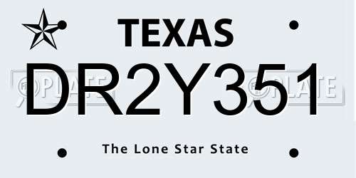 DR2Y351 Texas License Plate