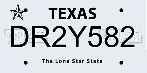 DR2Y582 Texas License Plate