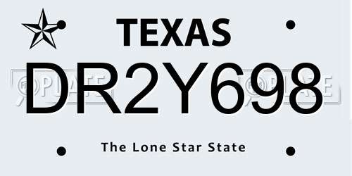 DR2Y698 Texas License Plate