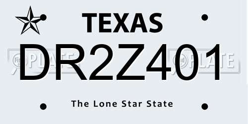 DR2Z401 Texas License Plate