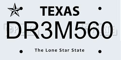 DR3M560 Texas License Plate