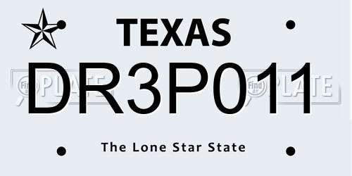 DR3P011 Texas License Plate