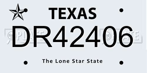 DR42406 Texas License Plate