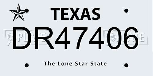 DR47406 Texas License Plate
