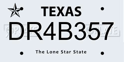 DR4B357 Texas License Plate