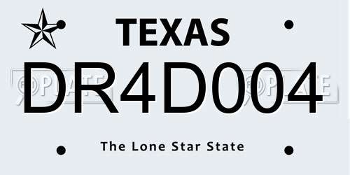 DR4D004 Texas License Plate