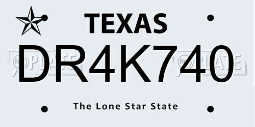 DR4K740 Texas License Plate
