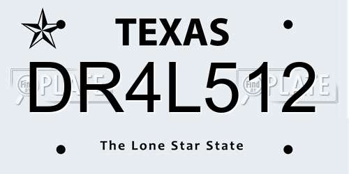 DR4L512 Texas License Plate