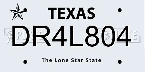 DR4L804 Texas License Plate