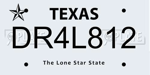 DR4L812 Texas License Plate