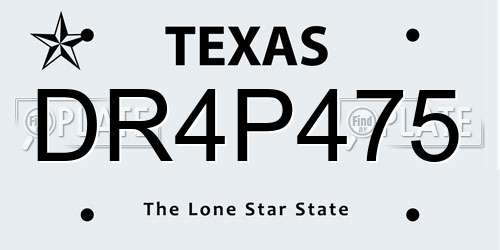 DR4P475 Texas License Plate