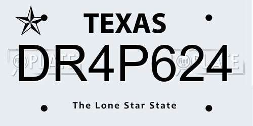 DR4P624 Texas License Plate