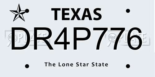 DR4P776 Texas License Plate