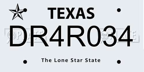 DR4R034 Texas License Plate