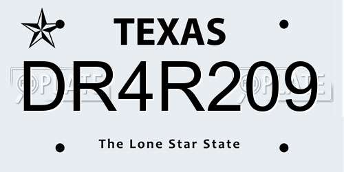 DR4R209 Texas License Plate