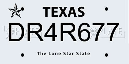 DR4R677 Texas License Plate