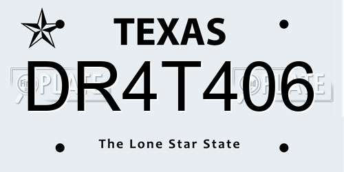 DR4T406 Texas License Plate