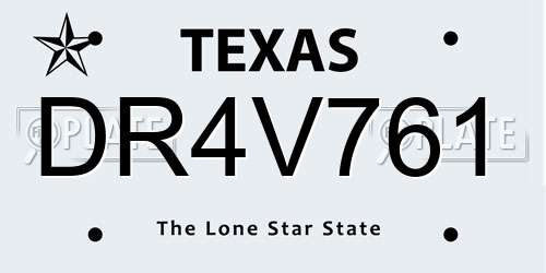 DR4V761 Texas License Plate