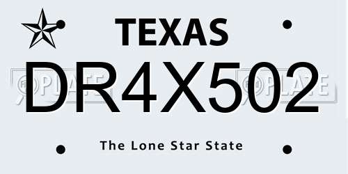 DR4X502 Texas License Plate