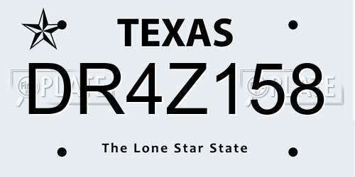 DR4Z158 Texas License Plate