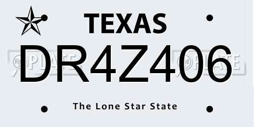 DR4Z406 Texas License Plate