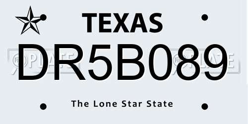 DR5B089 Texas License Plate