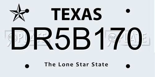DR5B170 Texas License Plate