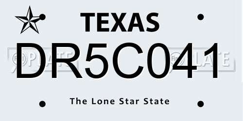 DR5C041 Texas License Plate